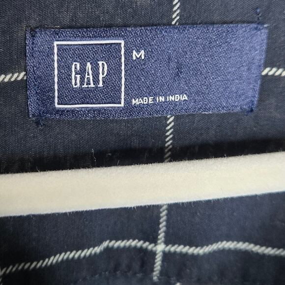 GAP Midnight Blue & White Longsleeve Semi Sheer Button Down Shirt Size M - Picture 7 of 8